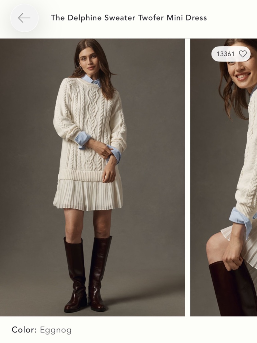 Anthropologie Delphine Sweater Dress Twofer